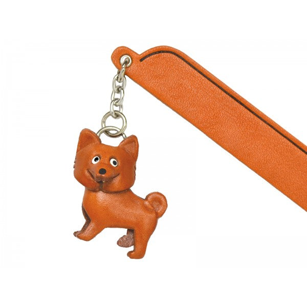 Akita Leather dog Charm Bookmarker
