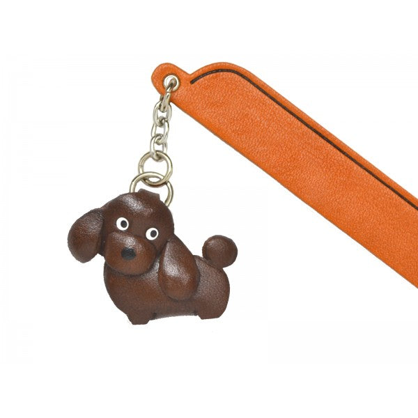 Toy poodle chocolate Leather dog Charm Bookmarker