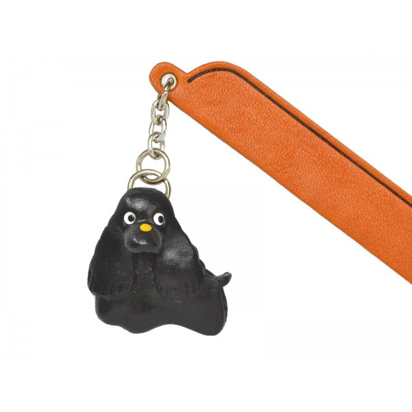 American cocker Black Leather dog Charm Bookmarker