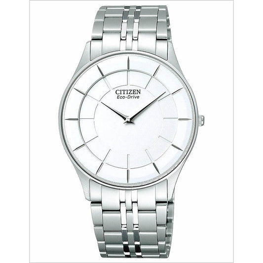 CITIZEN AR3010-65A Unused Eco Drive Sapphire glass White SS Men Wrist watch