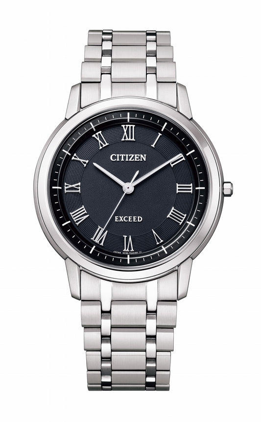 CITIZEN AR4000-63E Unused EXCEED Eco Drive Sapphire glass Black Men Wrist watch