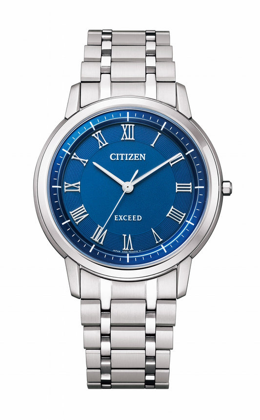 CITIZEN AR4000-63L Unused EXCEED Eco Drive Sapphire glass Blue Men Wrist watch