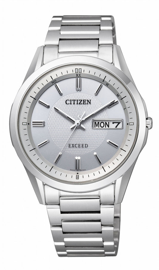 CITIZEN AT6030-60A Unused EXCEED Eco Drive Sapphire glass Silver Men Wrist watch