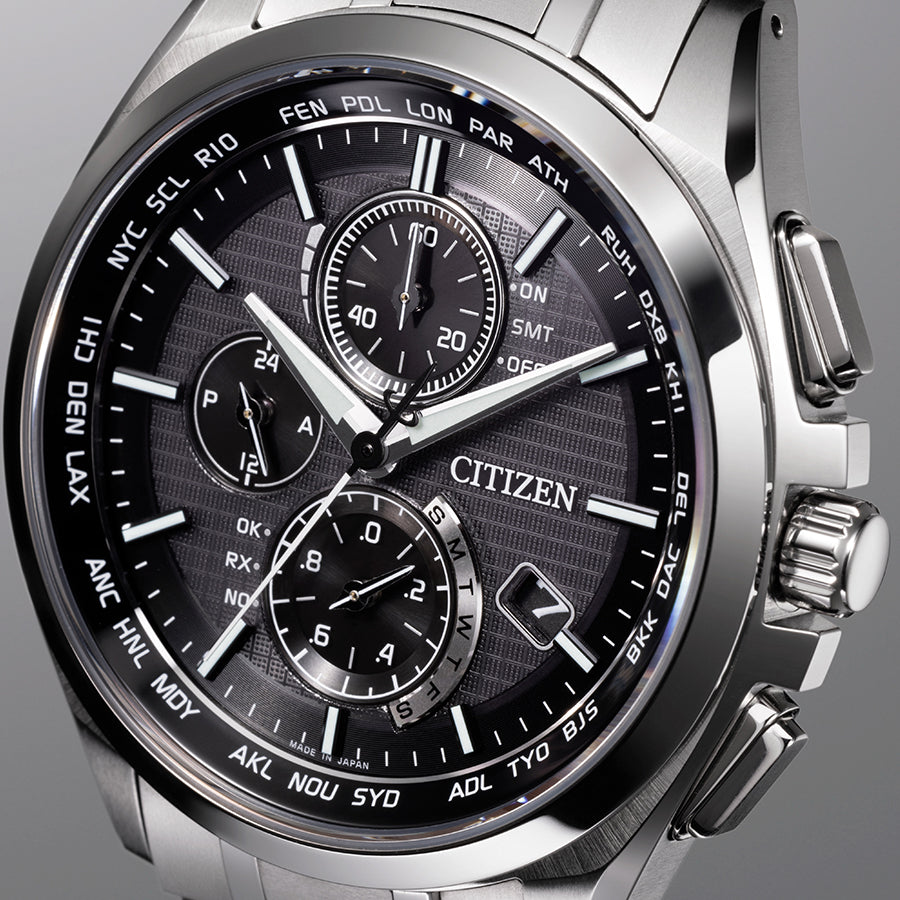 CITIZEN AT8040-57E Unused ATTESA Solar Sapphire glass Black Analog Men Watch