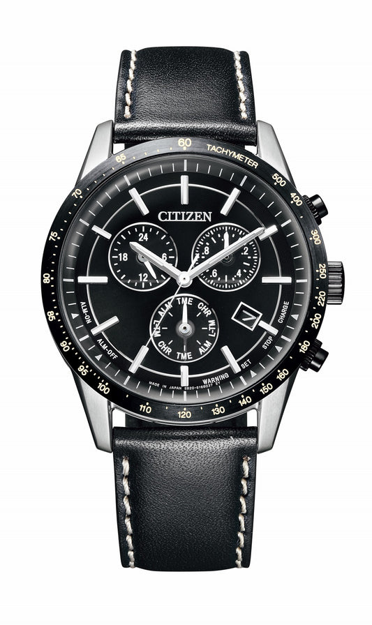 CITIZEN BL5496-11E Unused Chronograph Eco Drive Crystal glass Black SS Men Watch