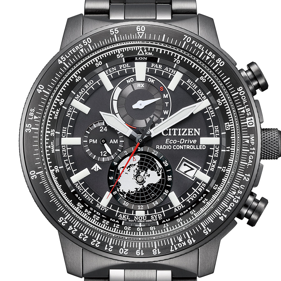 CITIZEN BY3005-56G Wrist watch PROMASTER SKY Eco Drive Black SS Men Unused