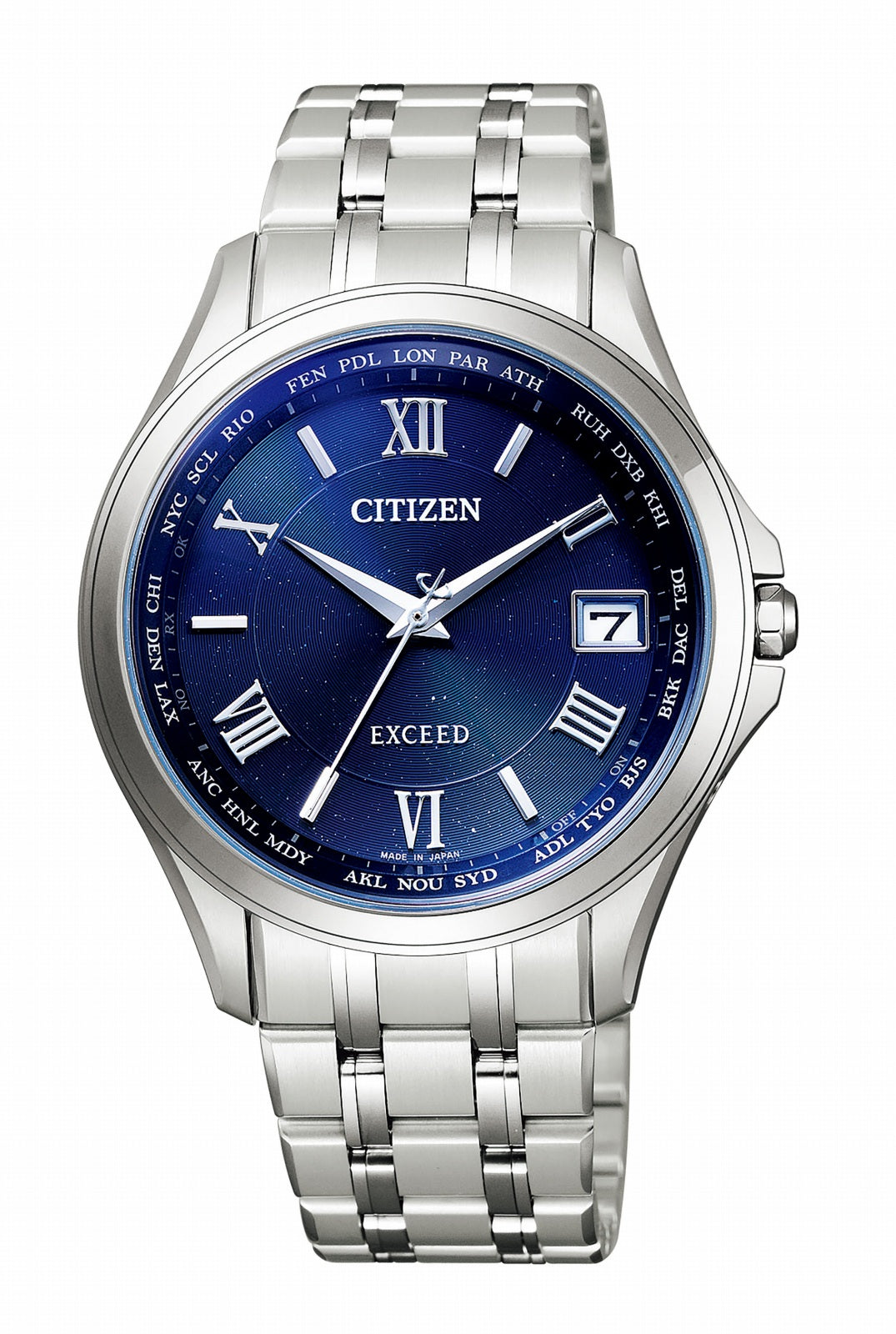 CITIZEN CB1080-52L Unused EXCEED Eco Drive Sapphire glass Blue Men Wrist watch