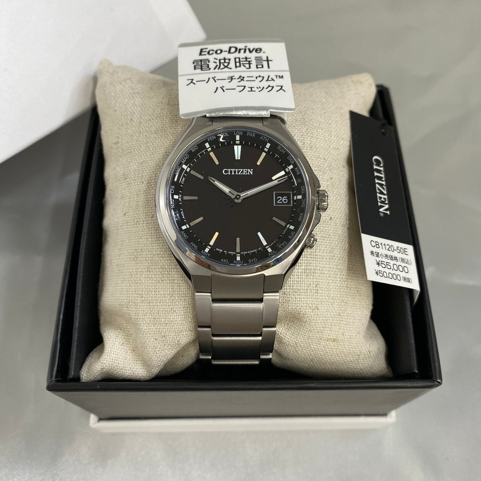 CITIZEN CB1120-50E Wrist watch ATTESA Eco Drive Black Super Titanium Men Unused