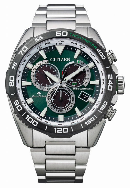 CITIZEN CB5034-91W Unused PROMASTER Eco Drive Sapphire glass green Men Wrist watch