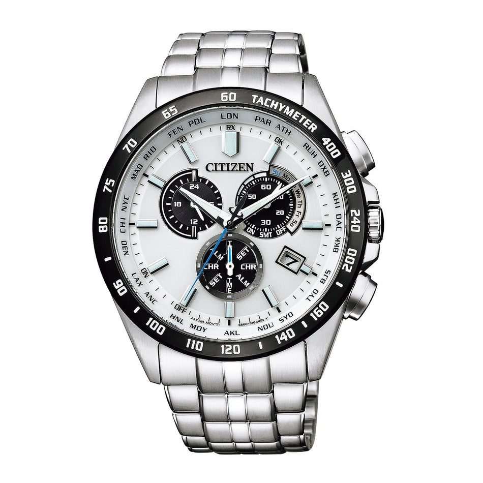 CITIZEN CB5874-90A Wrist watch Chronograph Eco Drive White SS Analog Men Unused