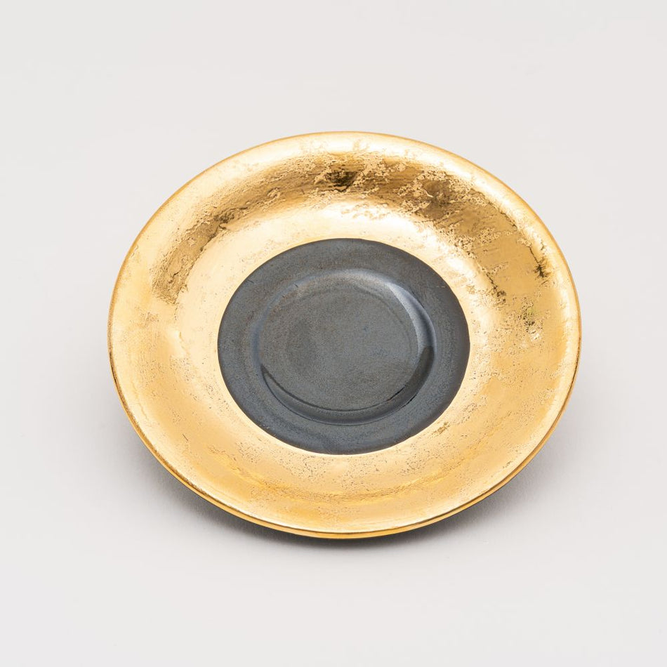 Arita-yaki ware porcelain pottery Coffee cup saucer Gold/Black made JAPAN