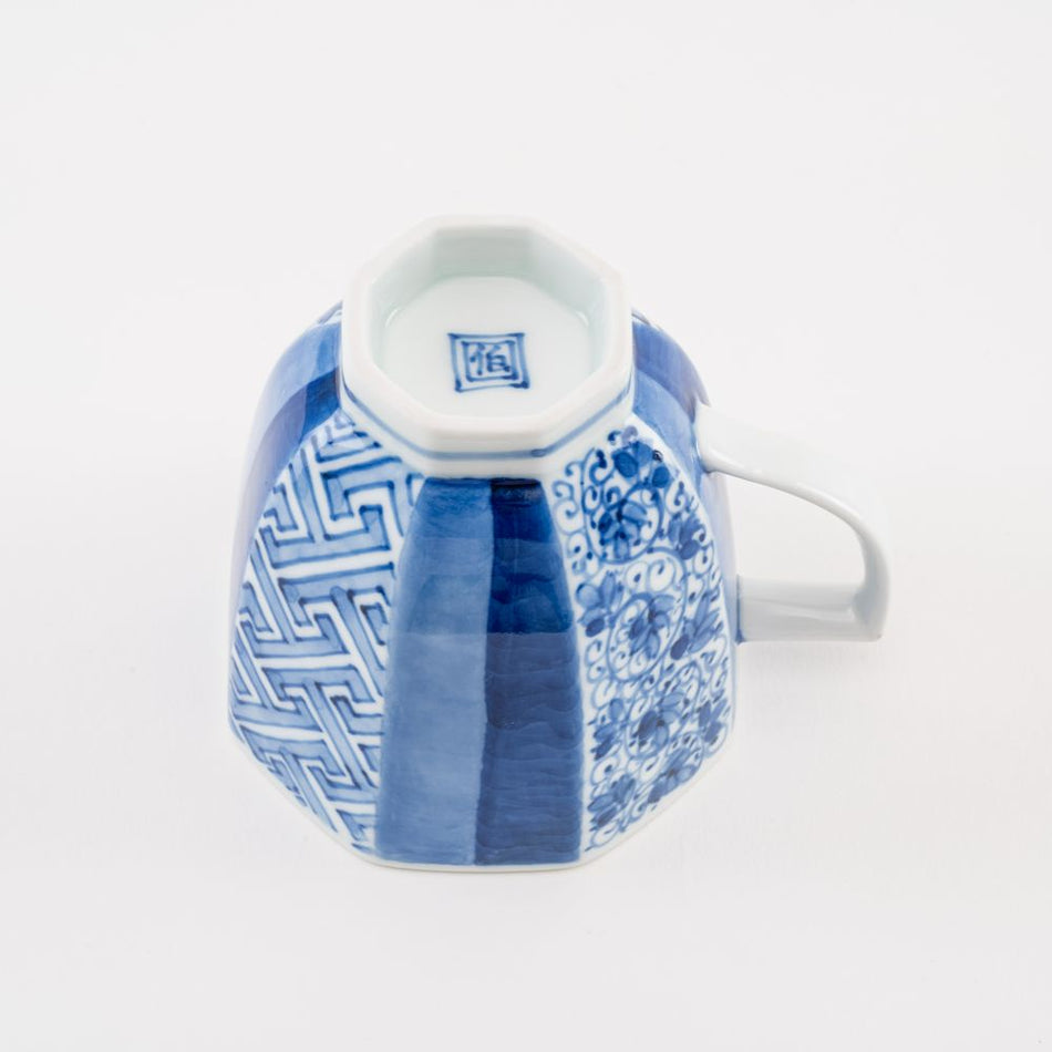 Arita ware Arita-Yaki pottery cups mugs Blue White made in JAPAN 200g