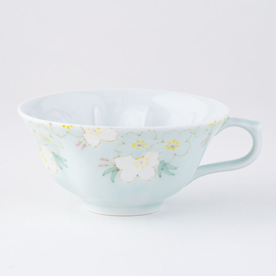 Arita warec Qingdao Cup and saucer 2pieces Pottery Porcelain JAPAN Pink/Silver