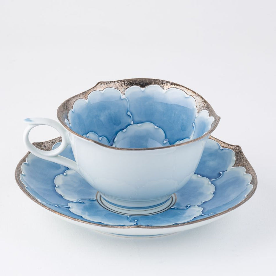 Arita-yaki ware Porcelain Pottery BUNZANGAMA Coffee cup saucer 2pieces set Japan
