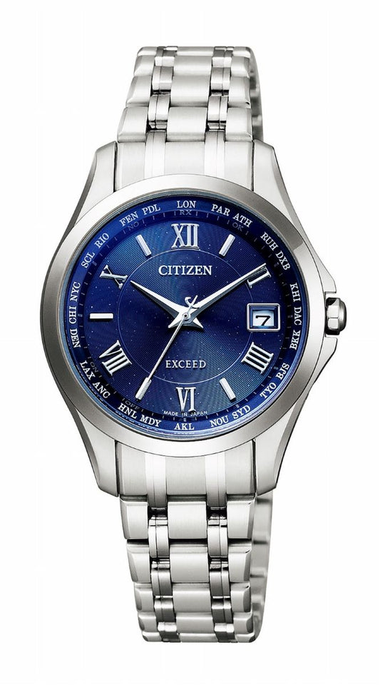 CITIZEN EC1120-59L Unused EXCEED Eco Drive Sapphire glass Blue Women Wristwatch