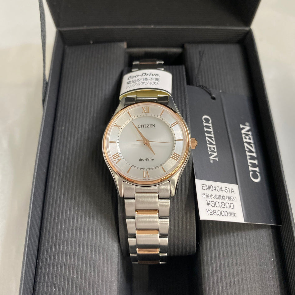 CITIZEN EM0404-51A Wrist watch Eco Drive Silver SS Pair Analog Women Unused