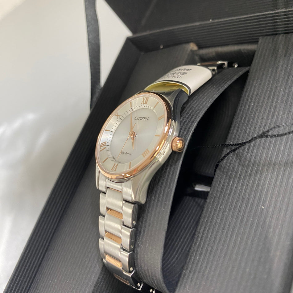 CITIZEN EM0404-51A Wrist watch Eco Drive Silver SS Pair Analog Women Unused