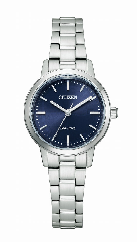 CITIZEN EM0930-58L Unused Eco Drive Crystal glass Navy SS Women Wrist watch