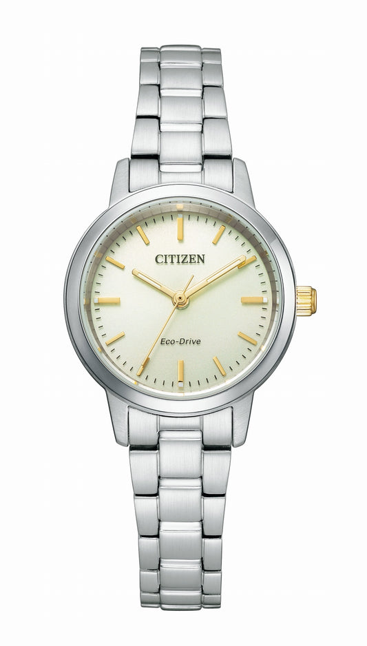 CITIZEN EM0930-58P Unused Eco Drive Crystal glass Light Gold SS Women Wristwatch