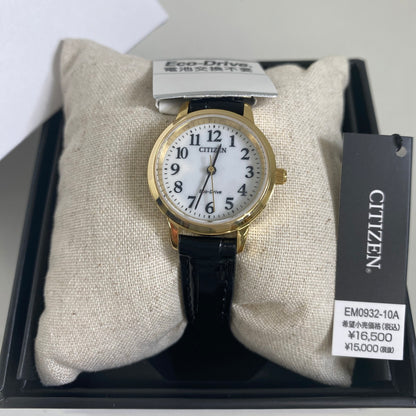 CITIZEN EM0932-10A Unused Eco Drive Crystal glass white SS Women Wrist watch