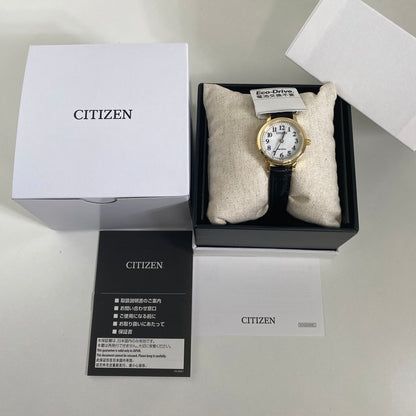 CITIZEN EM0932-10A Unused Eco Drive Crystal glass white SS Women Wrist watch