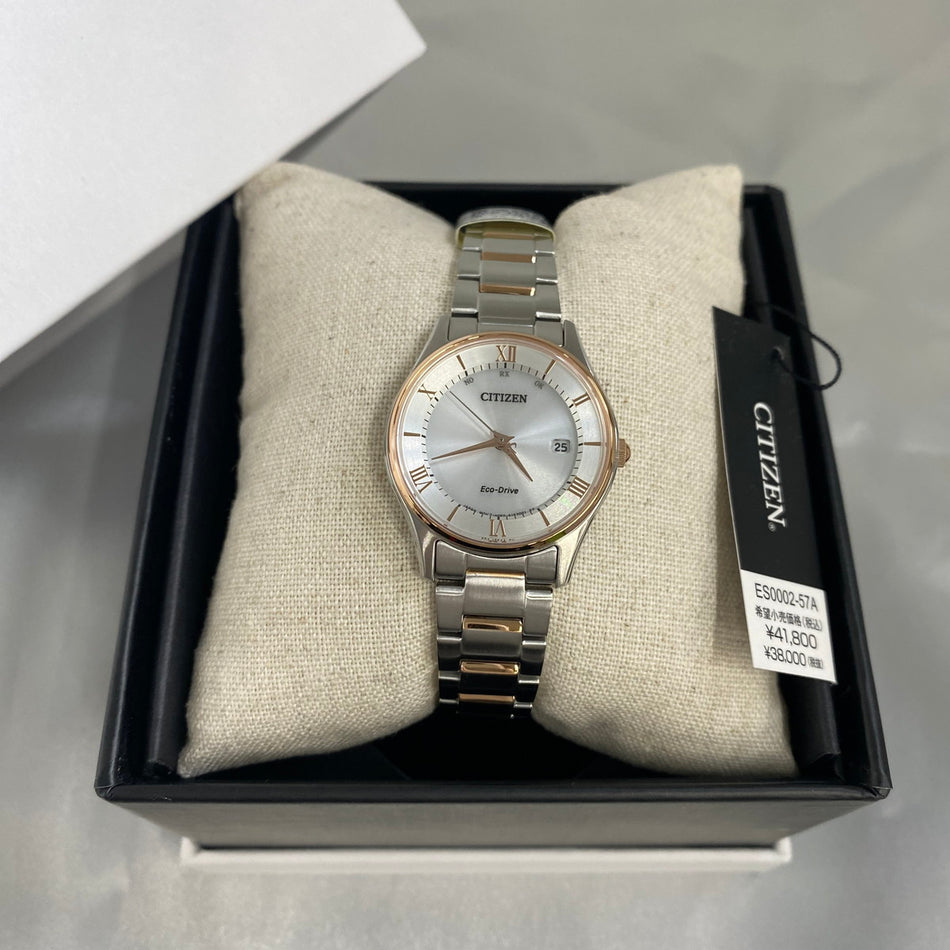 CITIZEN ES0002-57A Wrist watch COLLECTION Eco Drive Silver SS Pair Women Unused