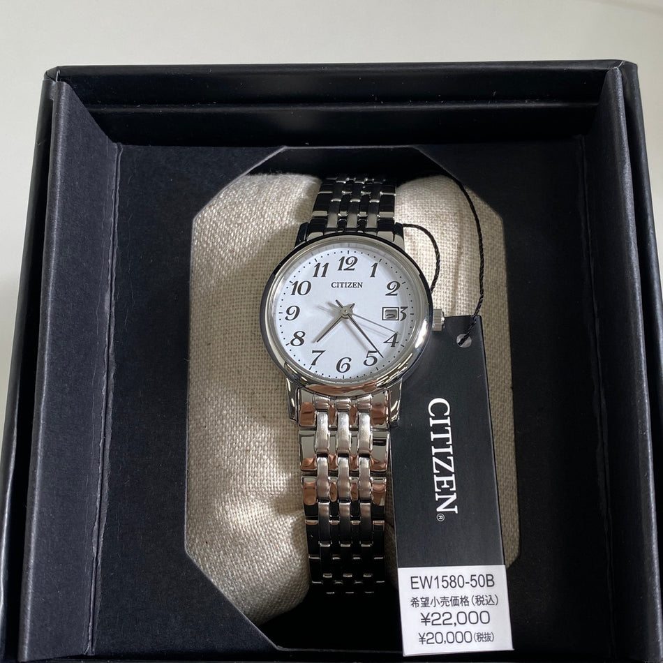 CITIZEN EW1580-50B Wrist watch Eco Drive White SS Analog Women Unused