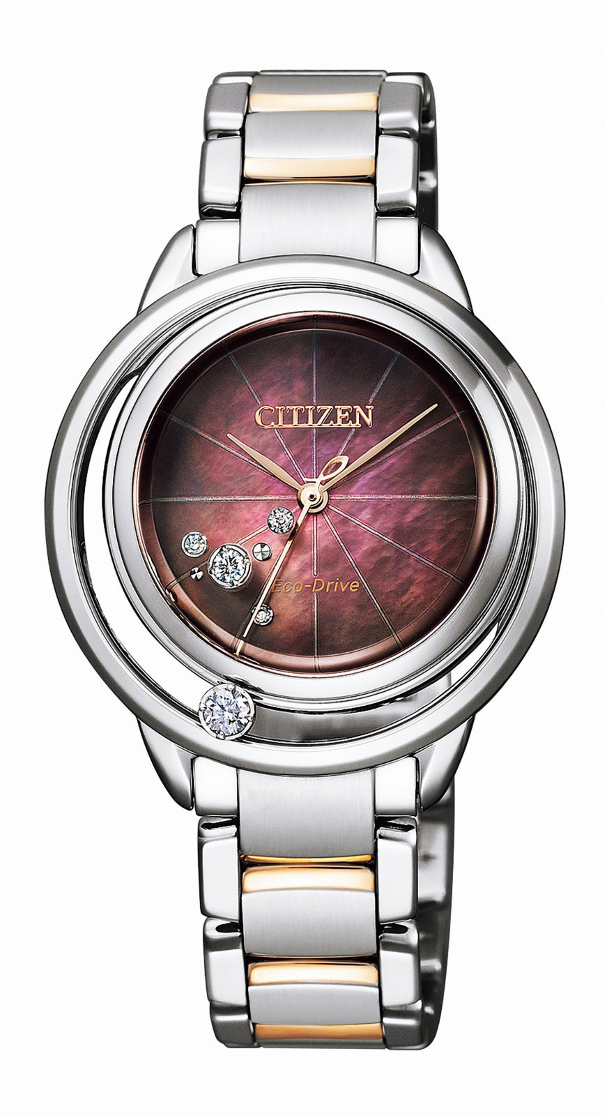 CITIZEN EW5529-55W Wrist watch L ARKLEY Eco Drive Red shell SS Women Unused