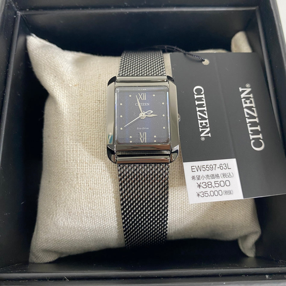 CITIZEN EW5597-63L Wrist watch L Eco Drive Square Dark Blue SS Women Unused