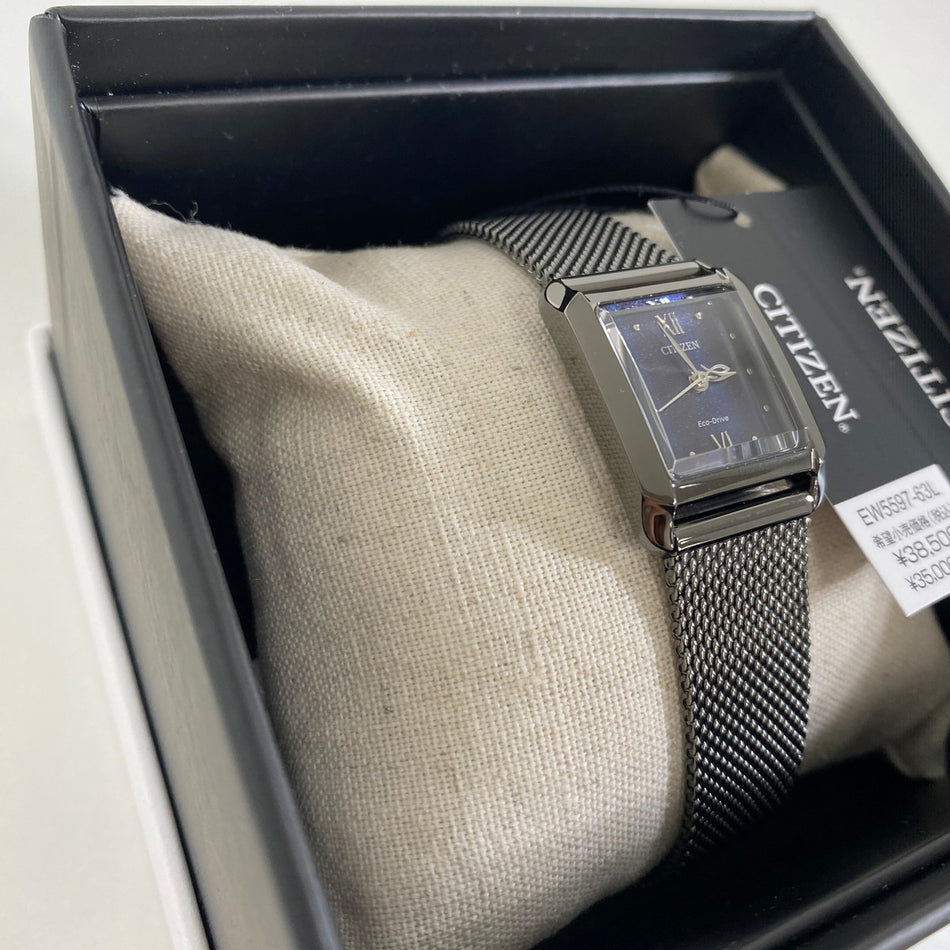 CITIZEN EW5597-63L Wrist watch L Eco Drive Square Dark Blue SS Women Unused