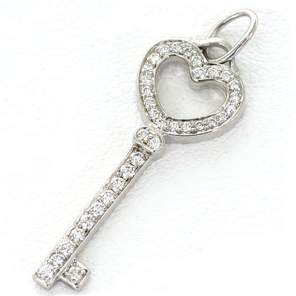 TIFFANY&Co. Pendant top Heart key mini charm Pt950 Platinum Diamond Women