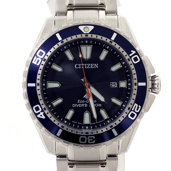 CITIZEN H168-S111510 Unused Eco Drive Navy Men's Wrist watch solar radio waves