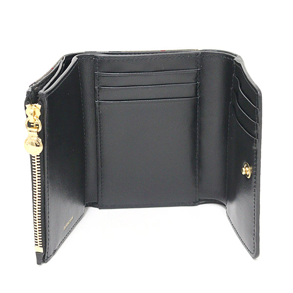 BURBERRY Tri-fold wallet Burberry Check Leather Black/Beige Women