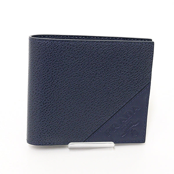 PRADA Wallet bi-fold wallet Safiano Purse leather Navy Men