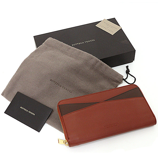 BOTTEGAVENETA purse Zip Around long wallet 608254 By color Brown Leather Women