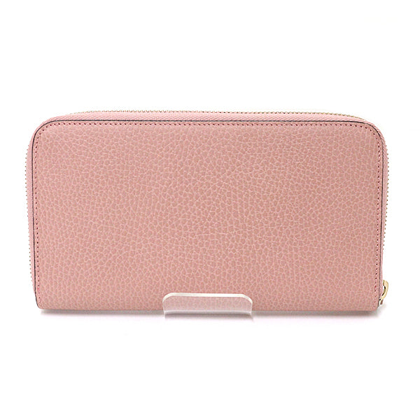 GUCCI Purse Interlocking G Zip Around Wallet 449347 Leather Women Pink