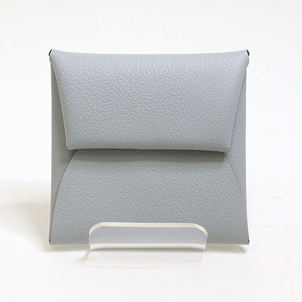 HERMES Coin purse Wallet Bastia Evercolor Leather Men Blue Glacier