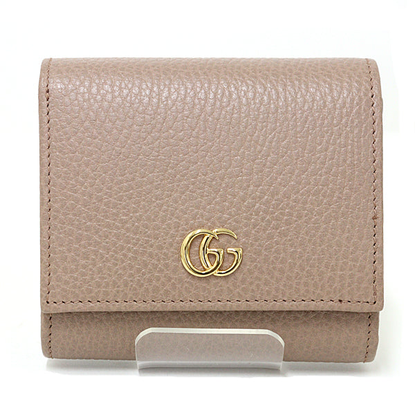 GUCCI Wallet Double G medium wallet 598587 Leather Beige Women