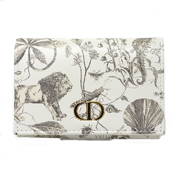 Christian Dior wallet Caro Glycine Wallet S5132 Leather Women White