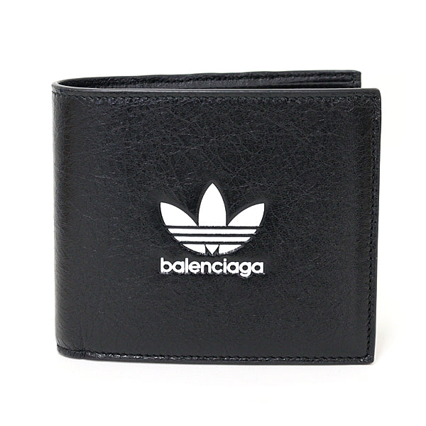 BALENCIAGA Wallet Adidas collaboration 721898 Leather Men Black/White