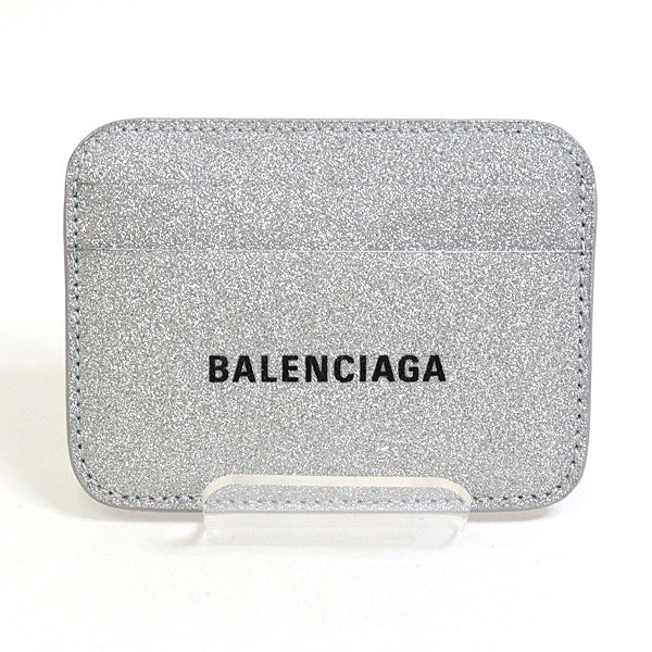 BALENCIAGA logo Card Case metallic 593812 Men Silver
