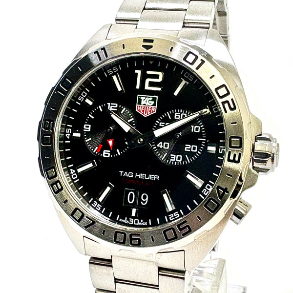 TAG HEUER WAZ111A FORMULA1 Men's Wrist watch SS Silber Black-Dial Quartz