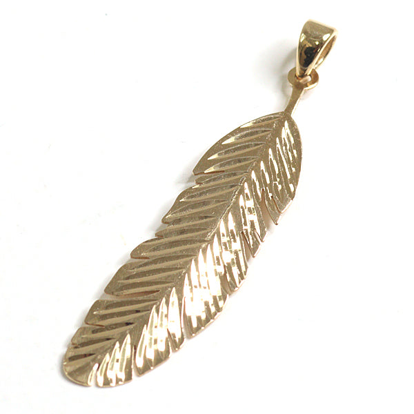 Pendant top feather Fine Jewelry K18 Yellow Gold K18YG 1.2g Women