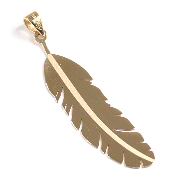 Pendant top feather Fine Jewelry K18 Yellow Gold K18YG 1.2g Women