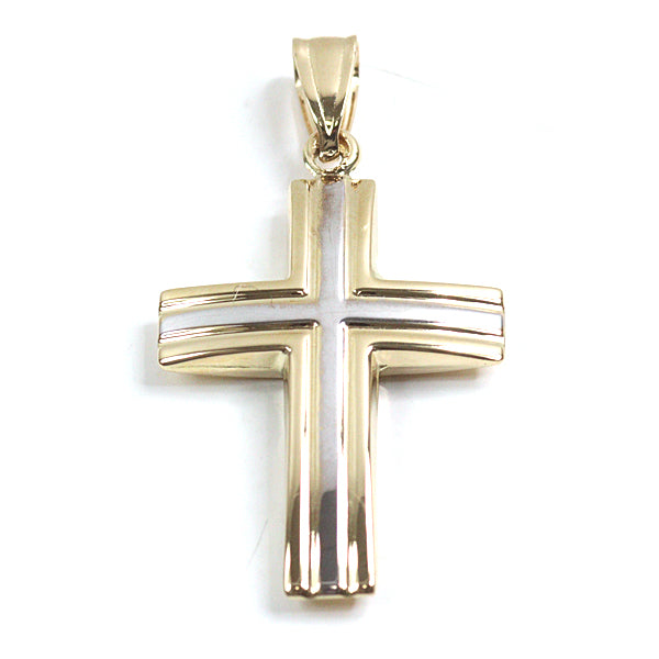 Jewelry Pendant top cross K18 Gold K18YG/K18WG 1.2g Women
