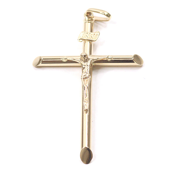 Jewelry Pendant top cross Jesus Christ K18 Yellow Gold K18Yg 2.3g Unisex