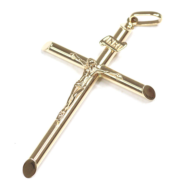 Jewelry Pendant top cross Jesus Christ K18 Yellow Gold K18Yg 2.3g Unisex