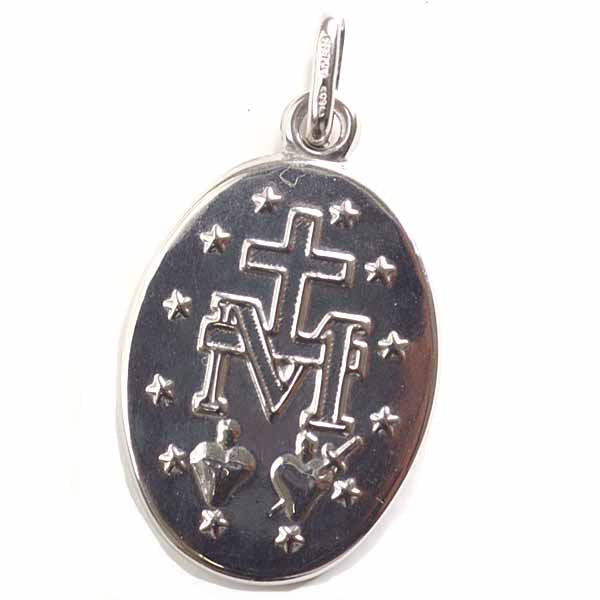 UNOAERRE Pendant top Fine Jewelry Medal Maria 16680 K18 White Gold K18WG 1.76g