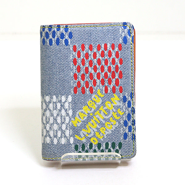LOUIS VUITTON Card Case Organizer De Poch N00164 Denim Men Multicolor