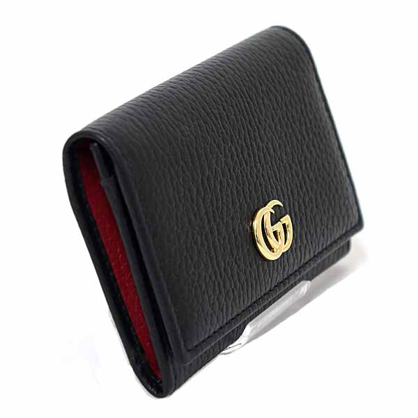 GUCCI Name card holder Japan-Limited Double G Card Case 739525 Leather Black
